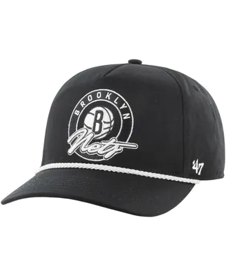 Men's '47 Brand Black Brooklyn Nets Ring Tone Hitch Snapback Hat
