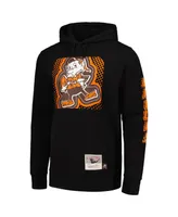 Men's Mitchell & Ness Black Cleveland Browns Gridiron Classics Big Face 7.0 Pullover Hoodie