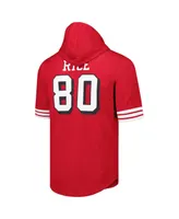 Men's Mitchell & Ness Jerry Rice Scarlet San Francisco 49ers Retired Player Name and Number Mesh Hoodie T-shirt