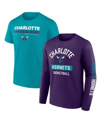 Men's Fanatics Teal, Purple Charlotte Hornets Two-Pack Just Net Combo Set