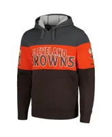 Men's Starter Brown, Orange Distressed Cleveland Browns Extreme Pullover Hoodie