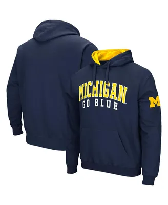 Men's Colosseum Navy Michigan Wolverines Double Arch Pullover Hoodie
