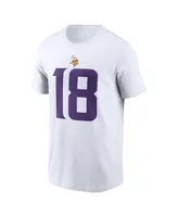 Men's Nike Justin Jefferson White Minnesota Vikings Player Name and Number T-shirt