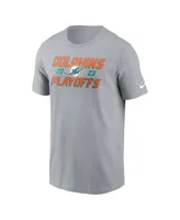 Men's Nike Gray Miami Dolphins 2023 Nfl Playoffs Iconic T-shirt