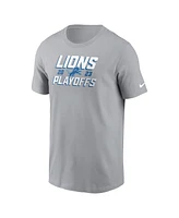 Men's Nike Gray Detroit Lions 2023 Nfl Playoffs Iconic T-shirt