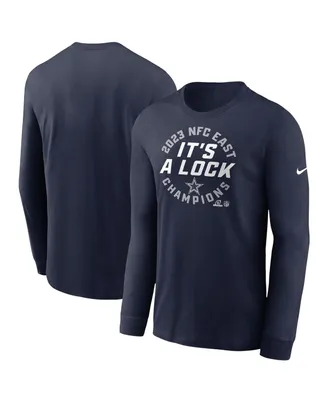 Men's Nike Navy Dallas Cowboys 2023 Nfc East Division Champions Locker Room Trophy Collection Long Sleeve T-shirt