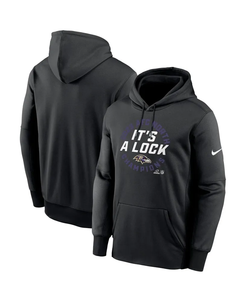 Men's Nike Black Baltimore Ravens 2023 Afc North Division Champions Locker Room Trophy Collection Pullover Hoodie