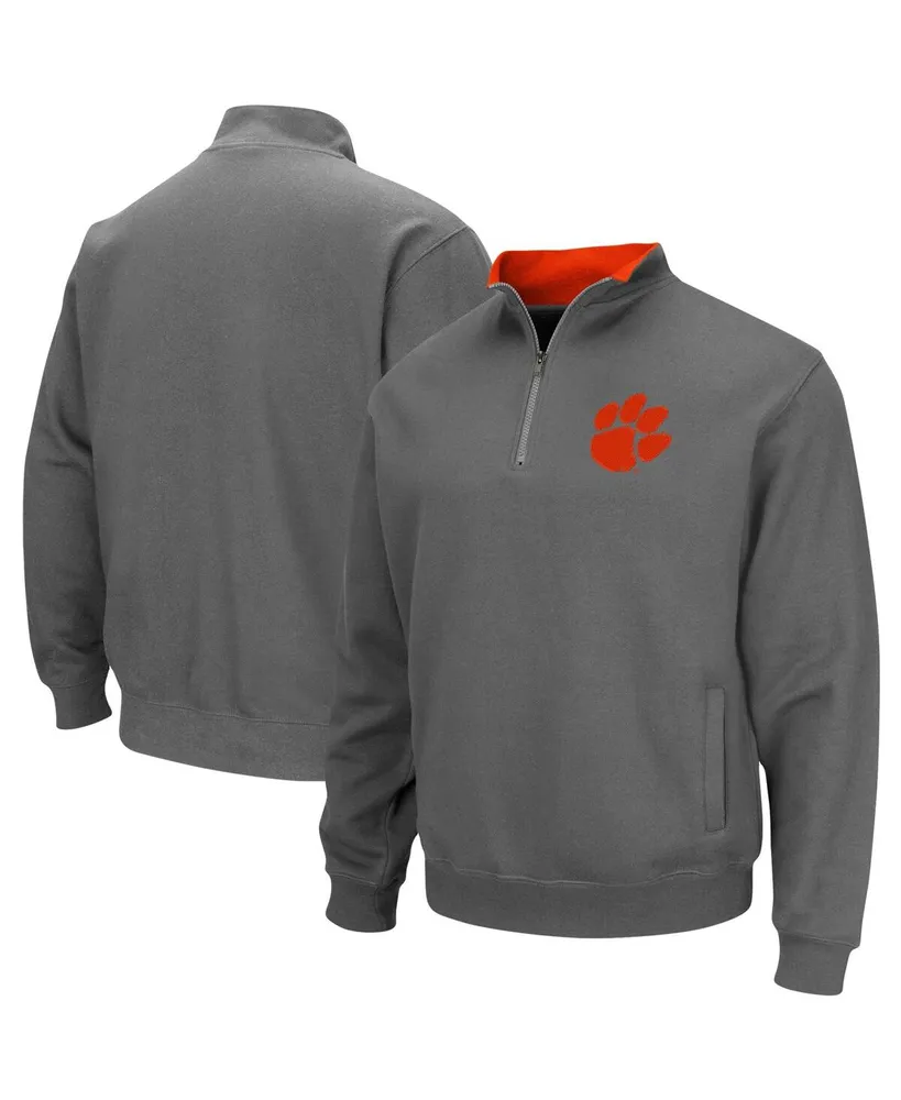 Men's Colosseum Charcoal Clemson Tigers Tortugas Logo Quarter-Zip Pullover Jacket