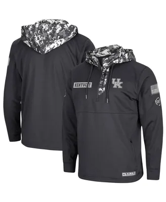 Men's Colosseum Charcoal Kentucky Wildcats Oht Military-Inspired Appreciation Digi Camo Quarter-Zip Hoodie