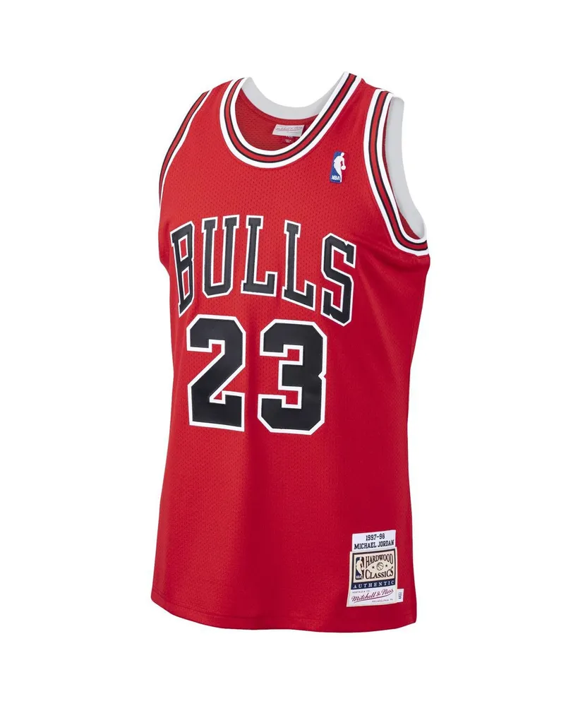 Men's Mitchell & Ness Michael Jordan Scarlet Chicago Bulls 1997/98 Hardwood Classics Authentic Jersey