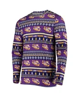 Men's Concepts Sport Purple Lsu Tigers Ugly Sweater Knit Long Sleeve Top and Pant Set