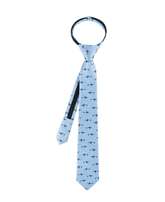 Tommy Hilfiger Boys Finn Shark Printed Pre-Tied Zipper Tie