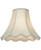 Creme Small Scallop Bell Lamp Shade 5" Top x 12" Bottom x 10" Slant x 9.5 High (Spider) Replacement with Harp and Finial - Imperial Shade