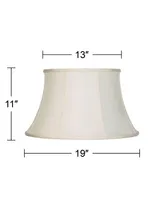 Creme Large Lamp Shade 13" Top x 19" Bottom x 11" Slant x 11" High (Spider) Replacement with Harp and Finial - Imperial Shade