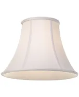 White Medium Bell Lamp Shade 7" Top x 14" Bottom x 11" Slant x 10.5" High (Spider) Replacement with Harp and Finial - Imperial Shade