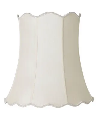 Creme Large Scallop Bell Lamp Shade 14" Top x 20" Bottom x 20" Slant x 19.75 High (Spider) Replacement with Harp and Finial - Imperial Shade