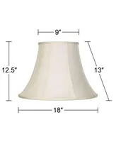 Set of 2 Flared Bell Lamp Shades Cream Large 9" Top x 18" Bottom x 13" High Spider with Replacement Harp and Finial Fitting - Imperial Shade