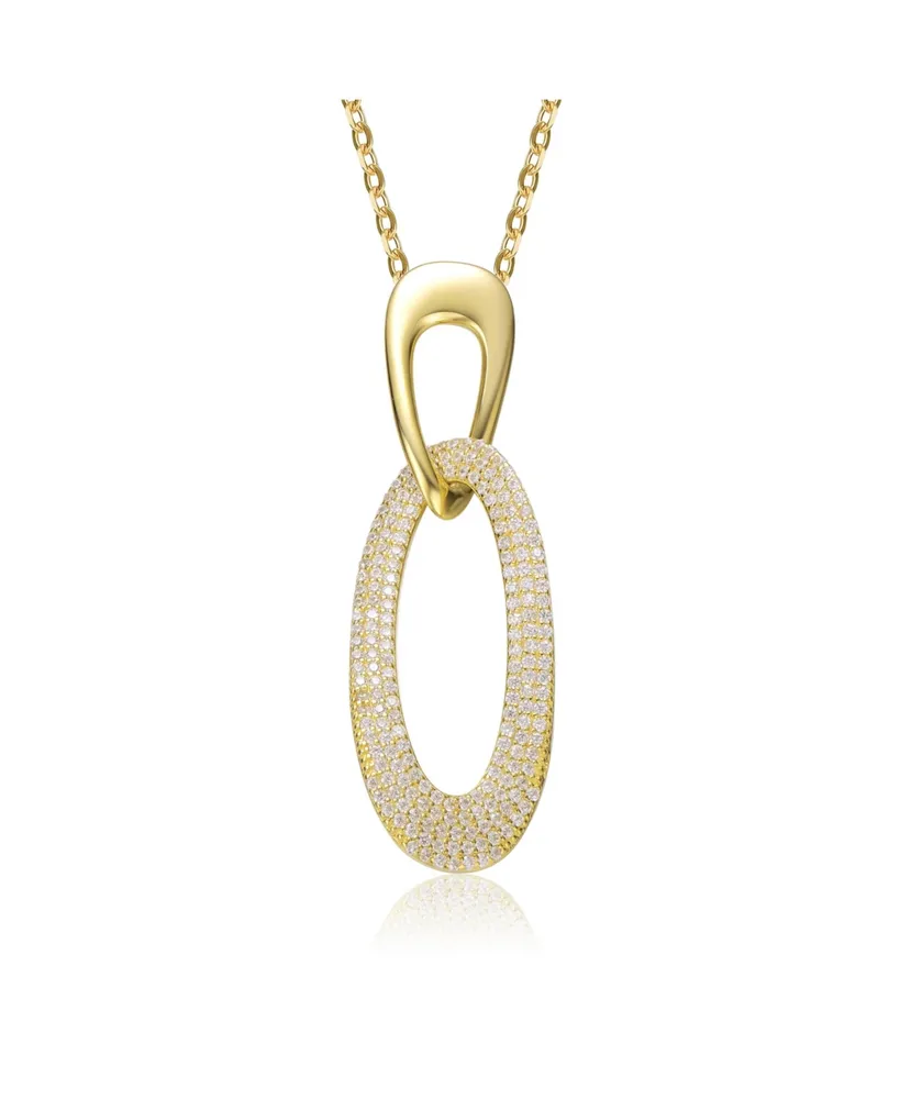 14K Gold Plated Cubic Zirconia Pendant Necklace