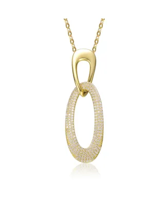 14K Gold Plated Cubic Zirconia Pendant Necklace
