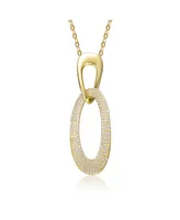 14K Gold Plated Cubic Zirconia Pendant Necklace