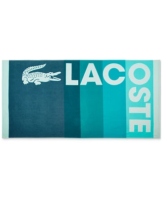 Lacoste Home Ombre Blocks Logo Cotton Beach Towel
