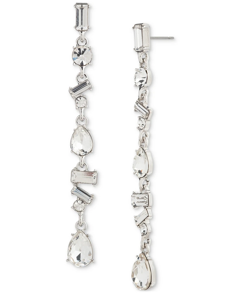 Givenchy Mixed-Cut Crystal Linear Drop Earrings