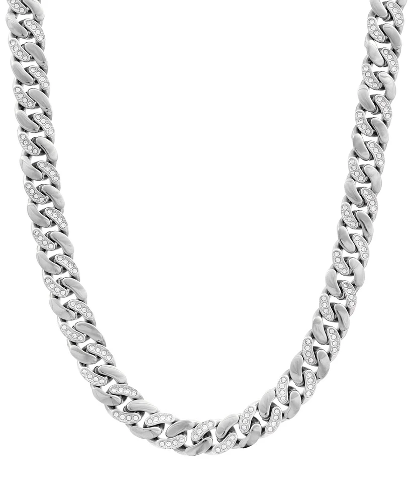 Legacy for Men By Simone I. Smith Men's Crystal Curb Link 24" Chain Necklace Stainless Steel & Gold-Tone Ion-Plate
