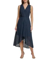 Tommy Hilfiger Women's Trellis Surplice-Neck Midi Dress