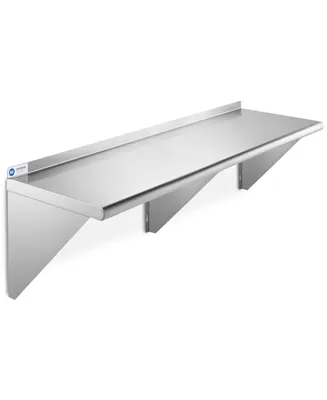 Gridmann 18" x 60" Nsf Stainless Steel Kitchen Wall Mount Shelf w/ Backsplash