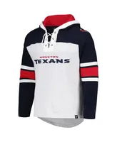 Men's '47 Brand Houston Texans Heather Gray Gridiron Lace-Up Pullover Hoodie