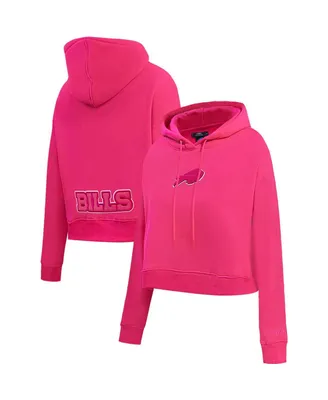 Women's Pro Standard Buffalo Bills Triple Pink Cropped Pullover Hoodie
