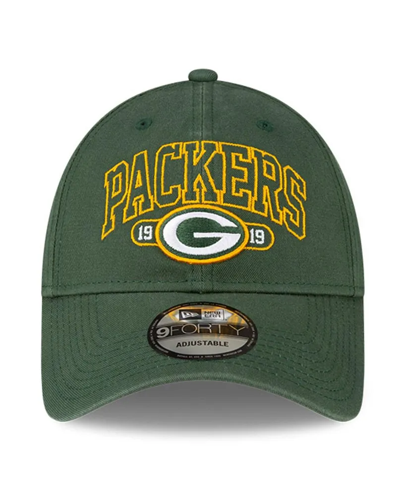 Men's New Era Green Green Bay Packers Outline 9FORTY Snapback Hat