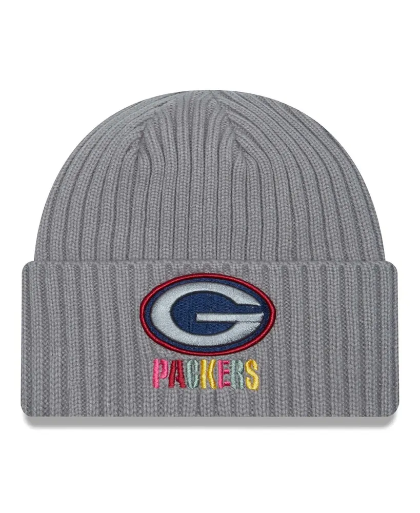 Men's New Era Gray Green Bay Packers Color Pack Multi Cuffed Knit Hat