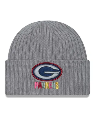 Men's New Era Gray Green Bay Packers Color Pack Multi Cuffed Knit Hat