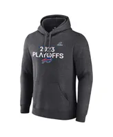 Men's Fanatics Heather Charcoal Buffalo Bills 2023 Nfl Playoffs Fleece Pullover Hoodie