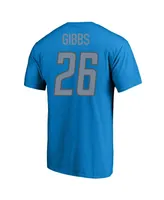 Men's Fanatics Jahmyr Gibbs Blue Detroit Lions Big and Tall Player Name Number T-shirt