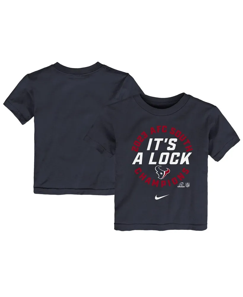 Toddler Boys and Girls Nike Navy Houston Texans 2023 Afc South Division Champions Trophy Collection T-shirt