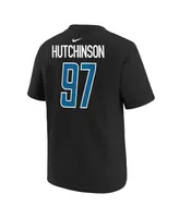 Big Boys Nike Aidan Hutchinson Black Detroit Lions Player Name and Number T-shirt