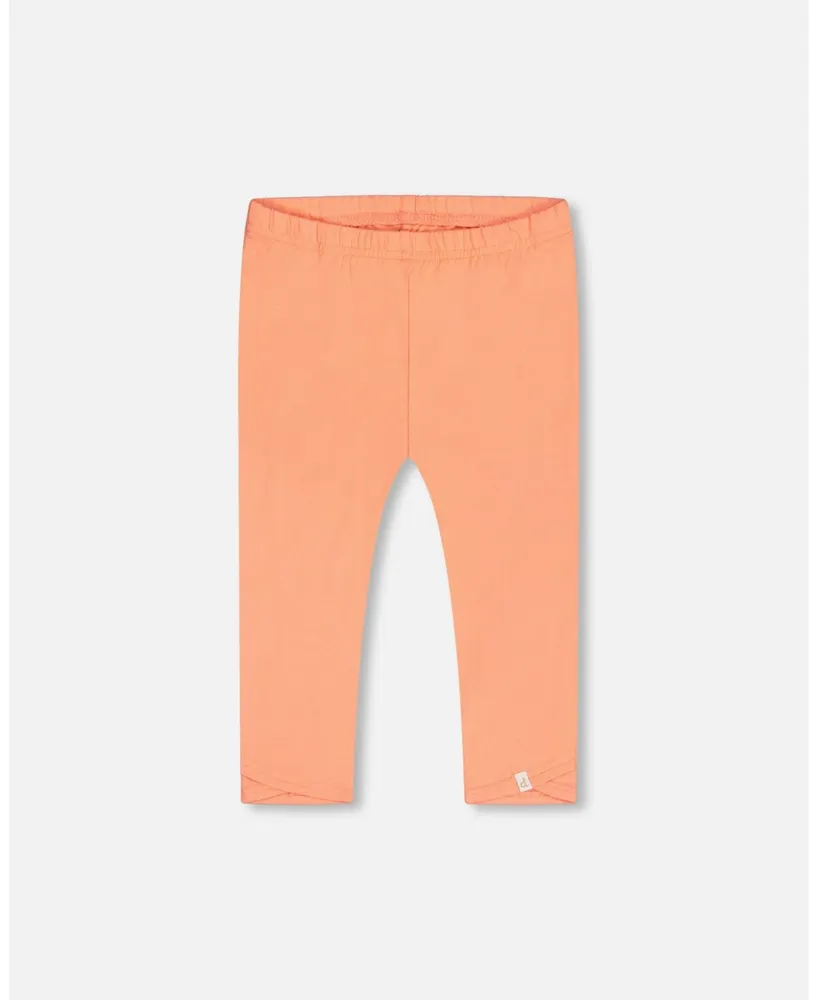 Girl Organic Cotton Capri Legging Salmon Orange