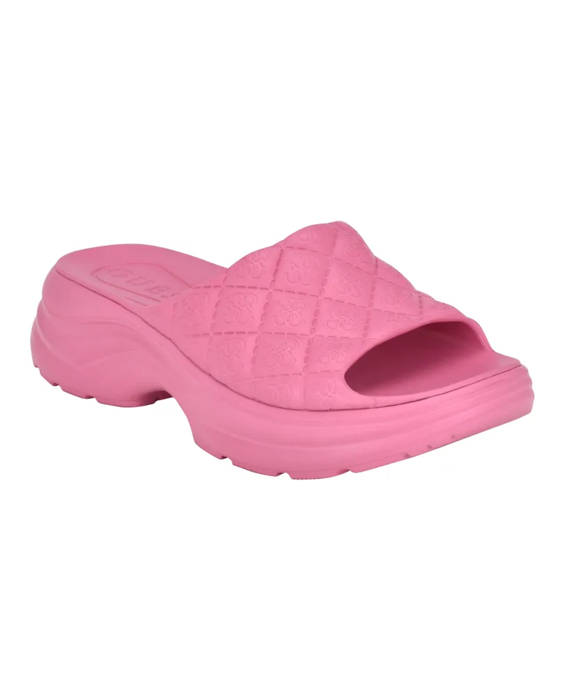 Guess Women's Fenixy Quilted Lug-Sole Pool Slides