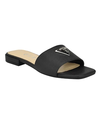 Guess Women's Tamsey Square-Toe Flat Slide Sandals