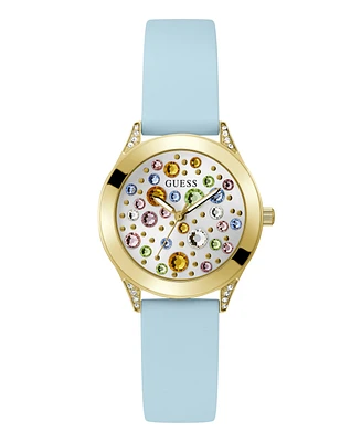 Guess Women's Analog Blue Silicone Watch 34mm