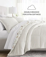 ienjoy Home Foliage Stripe -Piece Comforter Set