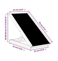 Dog Ramp Gray 27.6"x13.8" Solid Wood Fir