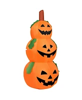 5 Feet Halloween Inflatable 3-Pumpkin Stack Ghost