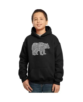 Boy's Word Art Hooded Sweatshirt - Bear Species