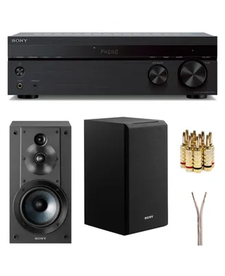 Sony 2 Channel Stereo Receiver with Sony 3-Way 3-Driver Speaker System Bundle