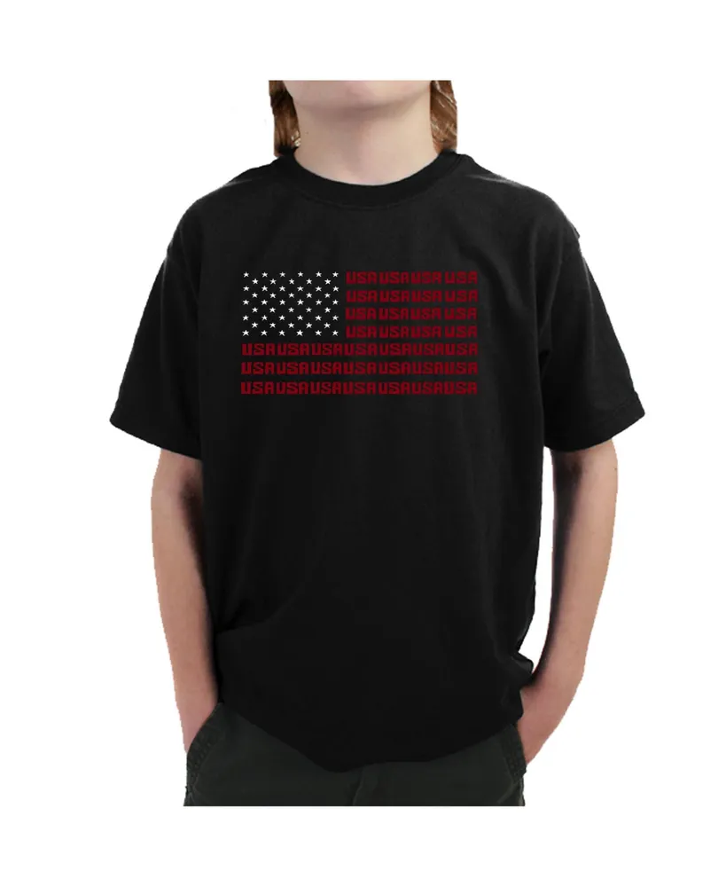 La Pop Art Boy's Word Art T-shirt - Usa Flag