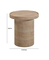 Tov Furniture 1 Pc. Faux Travertine Concrete Side Table