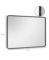 Homcom x Wall-Mounted Living Room Rectangle Mirror